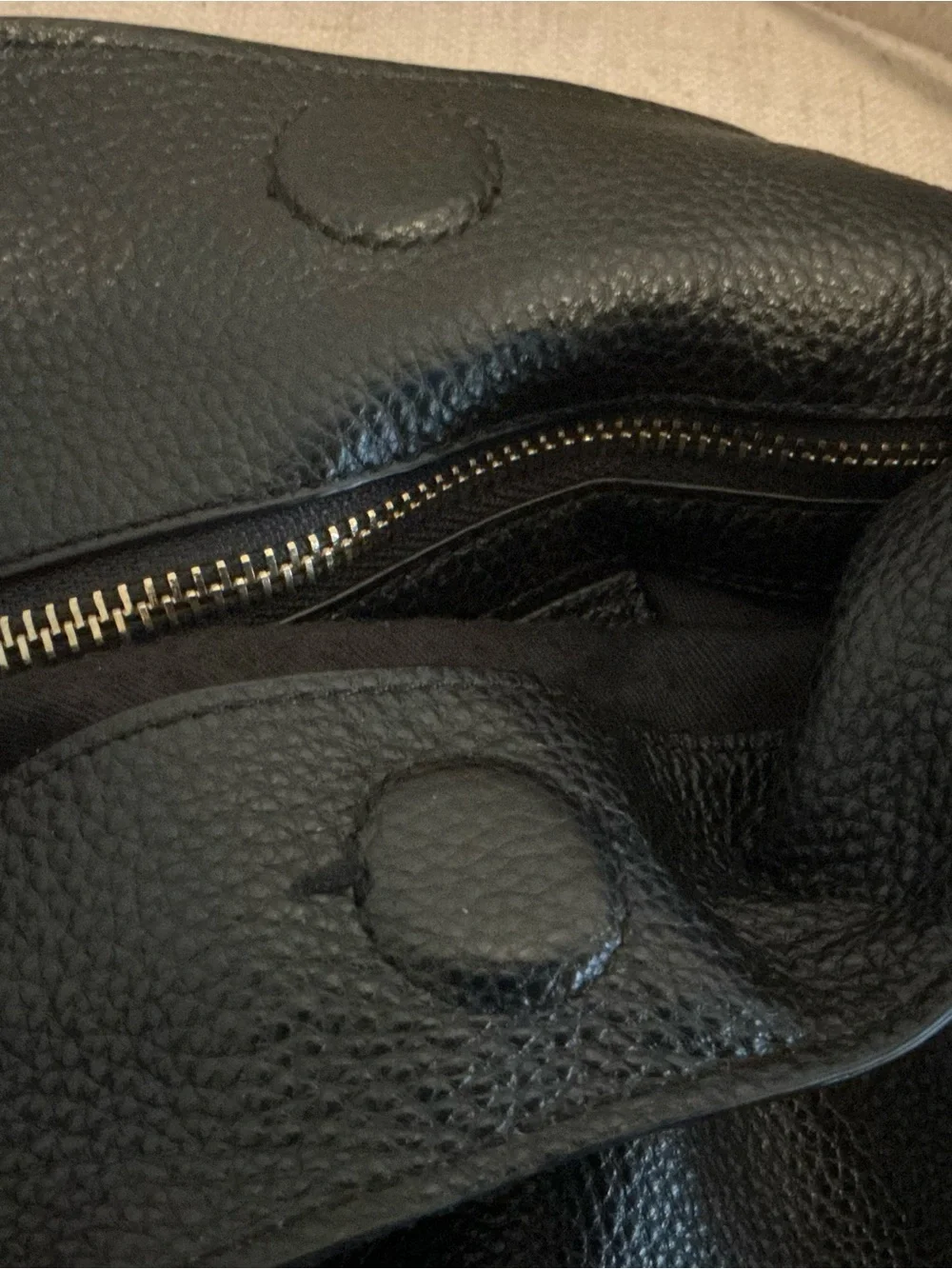 Tote le monde florence slouch hobo bag black pebbled leather